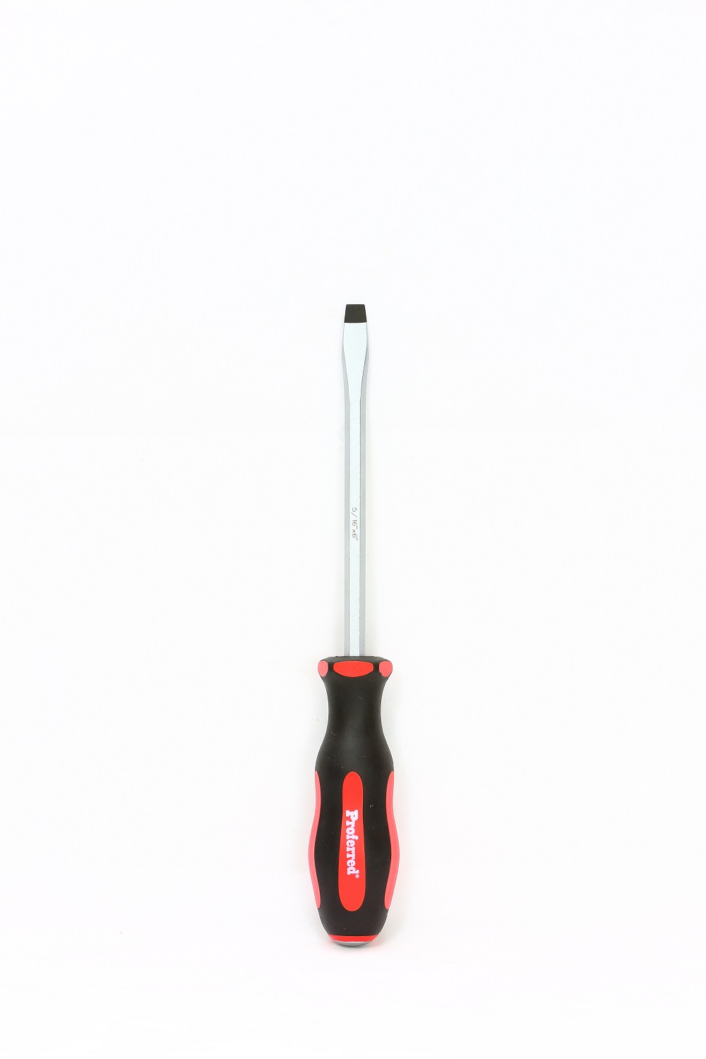 PROFERRED GO-THRU SCREWDRIVER SLOTTED 5/16''X6'' RED HANDLE